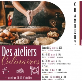 Ateliers culinaires - Samedi 12 mars