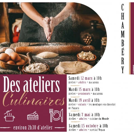 Ateliers culinaires - Samedi 12 mars