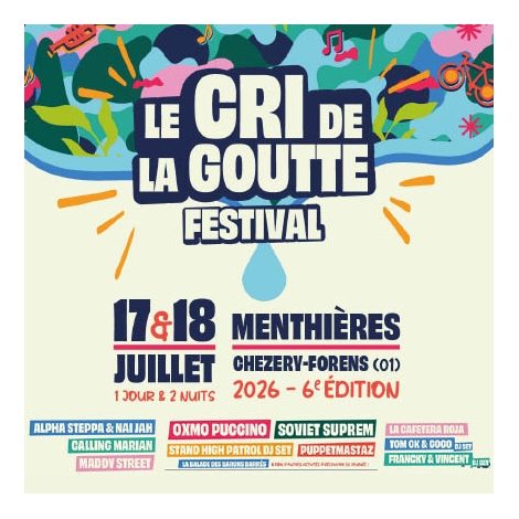 2026 - Billetterie festival Cri de la goutte - CMCAS Pays de Savoie
